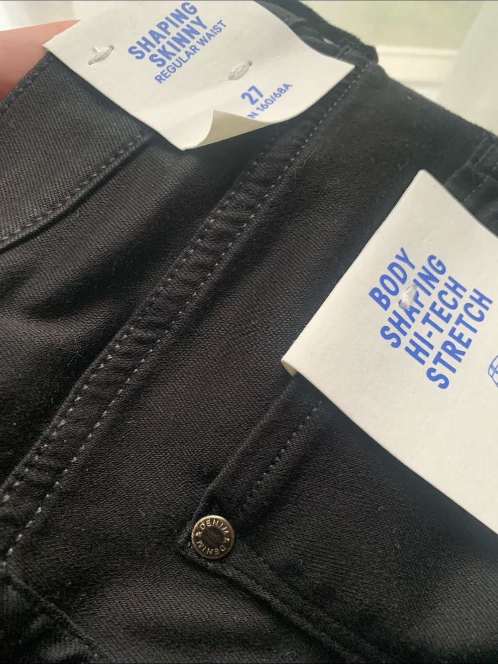 H&M 2015 Deadstock NWT Stretch Black Skinny Jeans